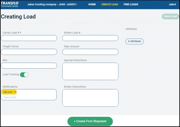 Create a Load