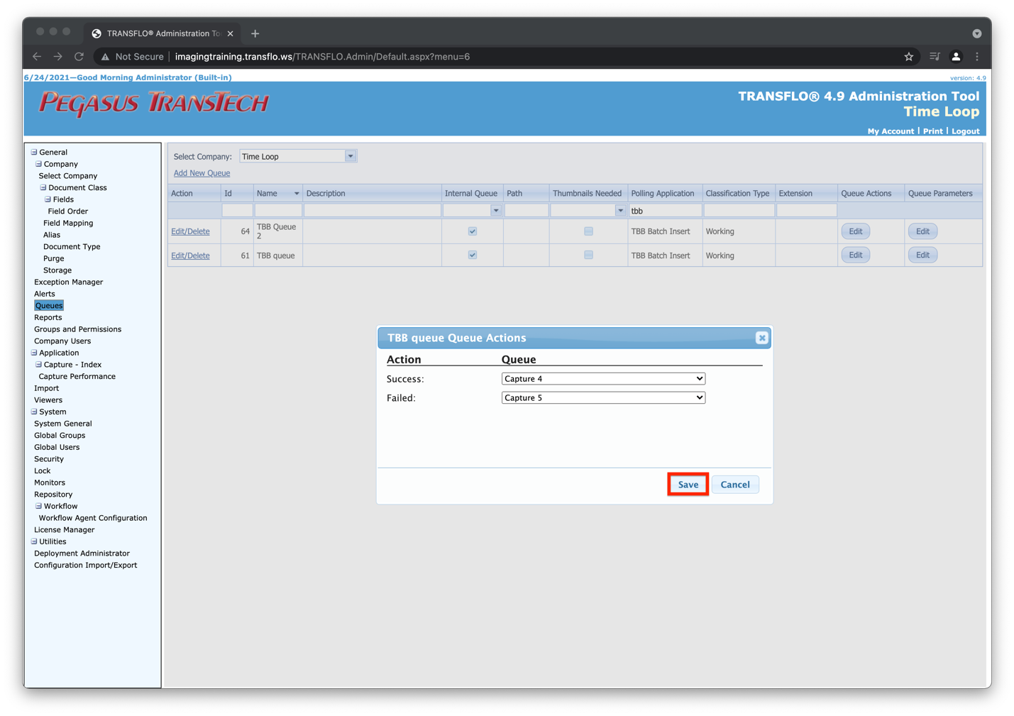 Transflo DMS Batch Bridge Service