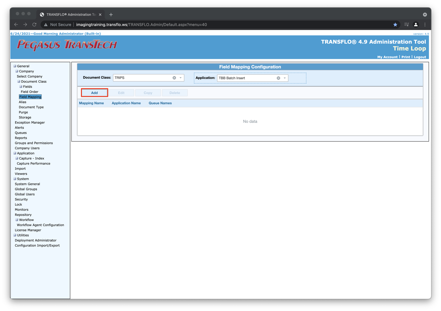 Transflo DMS Batch Bridge Service