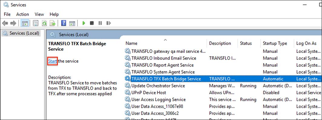 Transflo DMS Batch Bridge Service