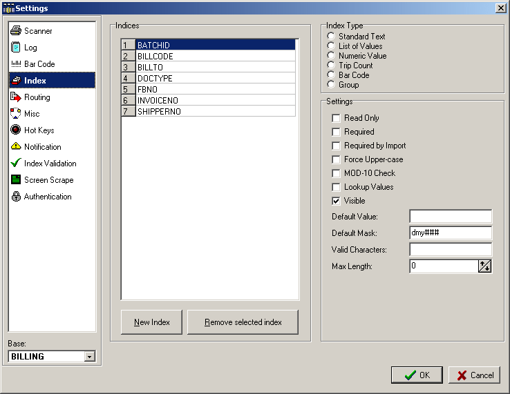 Configure DMS Batch Scan Settings