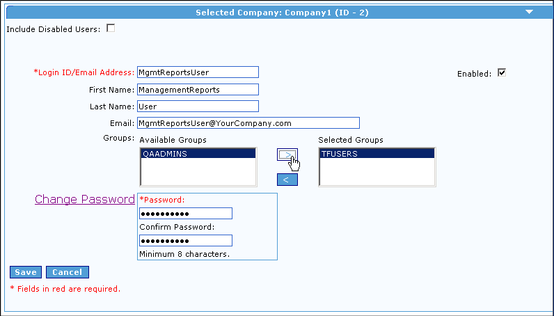 Configure Transflo DMS Management Reports
