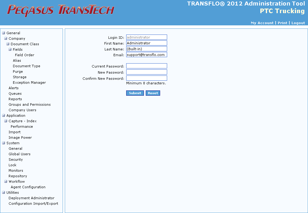 Configure Transflo DMS Management Reports