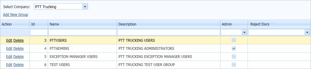 Transflo DMS Admin Tool Application and Report Settings