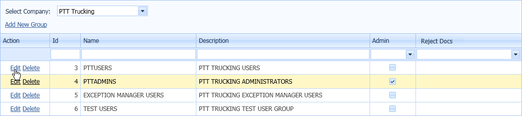 Transflo DMS Admin Tool Application and Report Settings