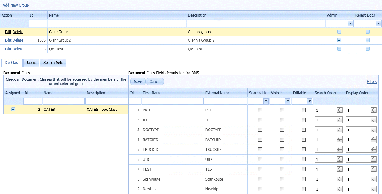 Transflo DMS Admin Tool Application and Report Settings