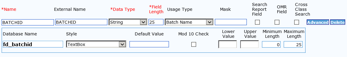 Field Namesdatabase Form Create and Maintain Fields