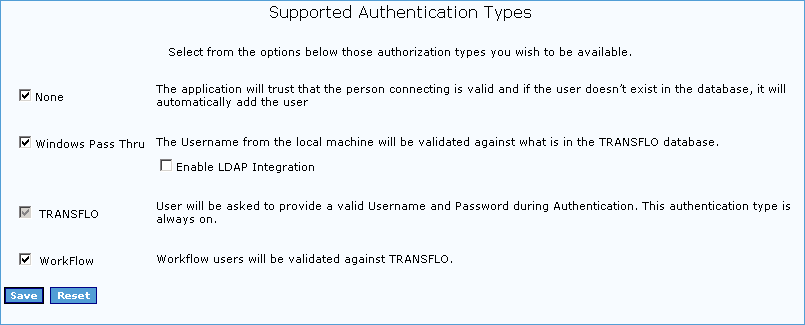 Transflo DMS Admin Tool System Settings