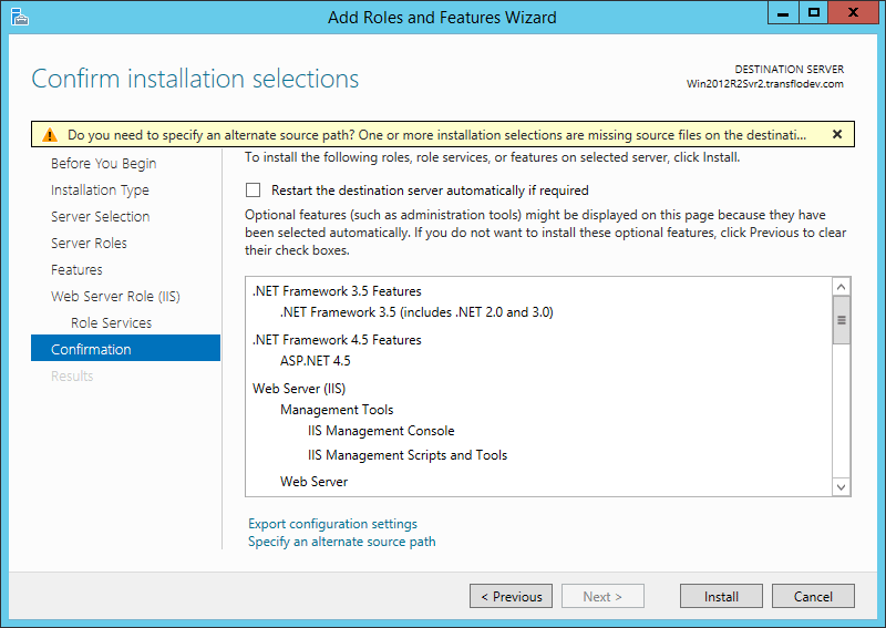 Install Transflo DMS Server Components