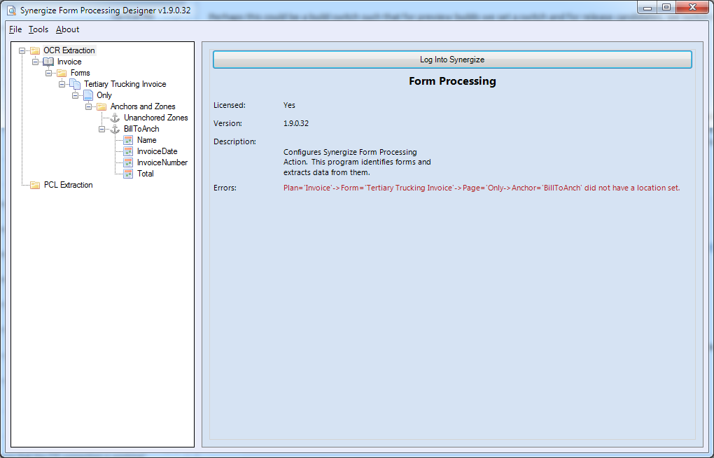 Design a Form in Synergize OCR Form Processing Designer