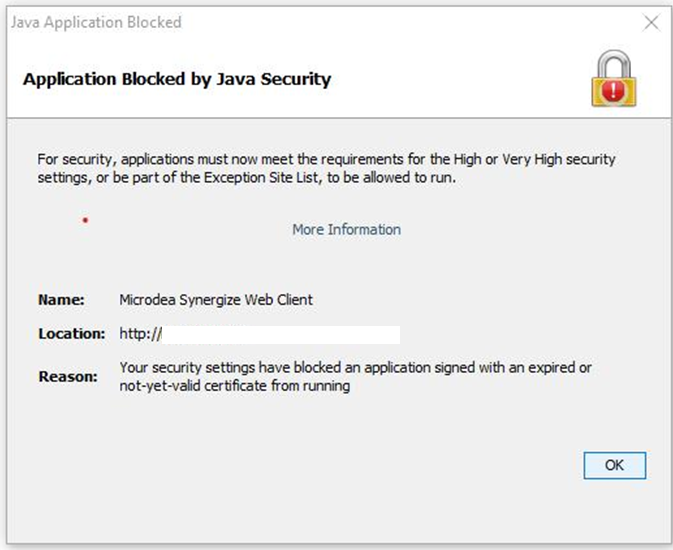 Resolve the Security Alert: Application Blocked by Java Security