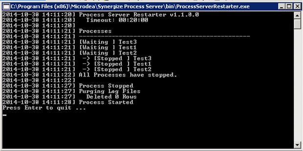 Stop and Restart All Processes with the Synergize Process Server ...